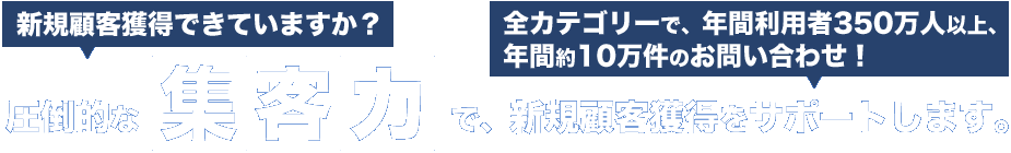 圧倒的な集客力で、新規顧客獲得をサポートします
